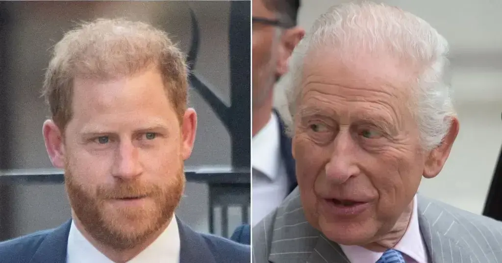 Composite photo of Prince Harry and King Charles