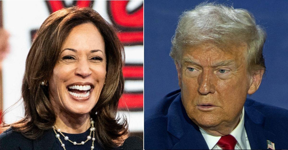 Composite photo of Kamala Harris and Donald Trump