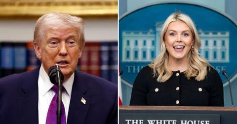 Composite photo of Donald Trump and Karoline Leavitt