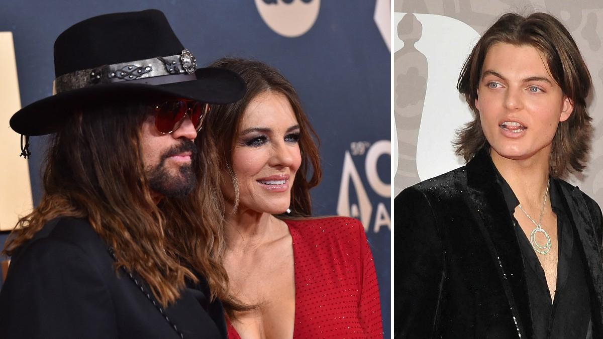 Split photos of Billy Ray Cyrus, Liz and Damian Hurley