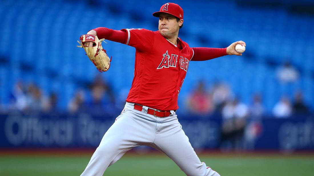 Tyler Skaggs wears his LA Angels Uniform