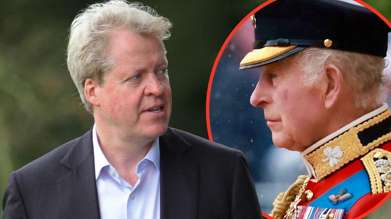 Split photos of Charles Spencer and King Charles