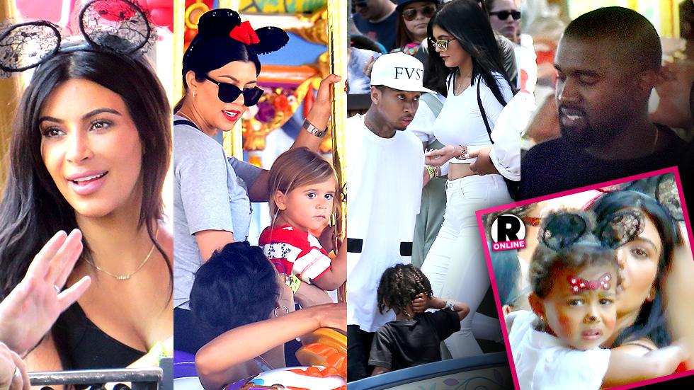 Kim Kardashian Tyga Kylie Jenner North West Disneyland