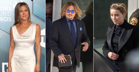 jennifer aniston shows johnny depp support amid amber heard trial