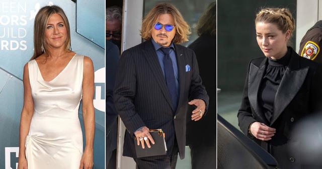 jennifer aniston shows johnny depp support amid amber heard trial