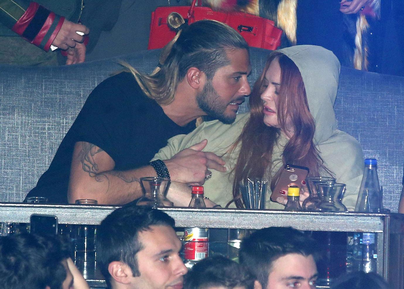 //lindsay lohan drunk party greece man pda