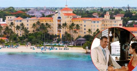 Composite photo of British Colonial Hotel in Nassau, Jamse Bond