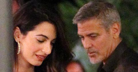 //George Clooney Amal Date Green Dress