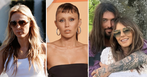 Split photo of Tish Cyrus, Miley Cyrus, Billy Ray Cyrus and Elizabeth Hurley