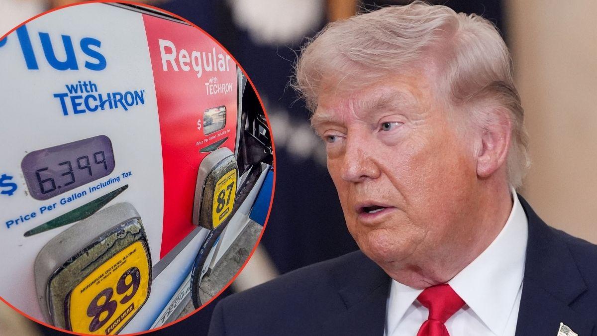 Photo of Donald Trump and gas tank