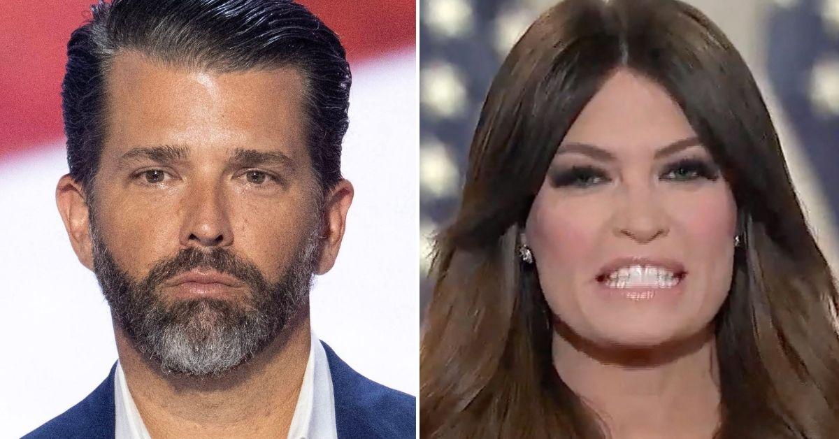 Split photo of Donald Trump Jr. and Kimberly Guilfoyle.