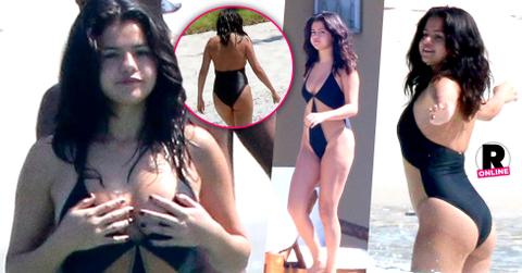 Selena Gomez Boobs Butt Bathing Suit Mexico