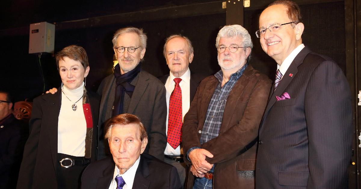 Summer M.Redstone, George Lucus, Steven Spielberg, Elizabeth M. Daley, Max Nikias Dedication of The Sumner.M Redstone production on The USC School of Cinematic Arts Campus Date:2/5/2013