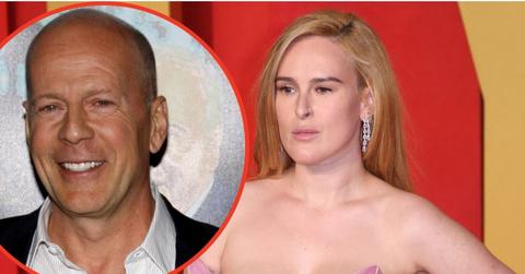 Split photo of Rumer and Bruce Willis