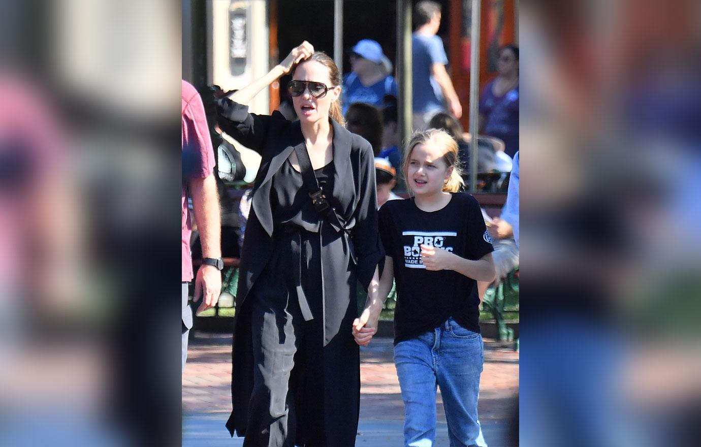 Angelina Jolie Takes Kids To Disneyland After Maddox College