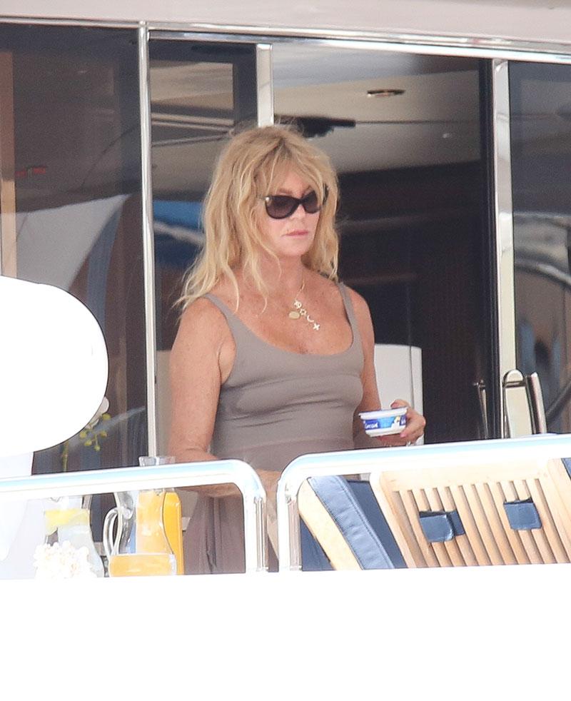 Goldie Hawn, 70, Models Slim Body in Tight Nude Swimsuit