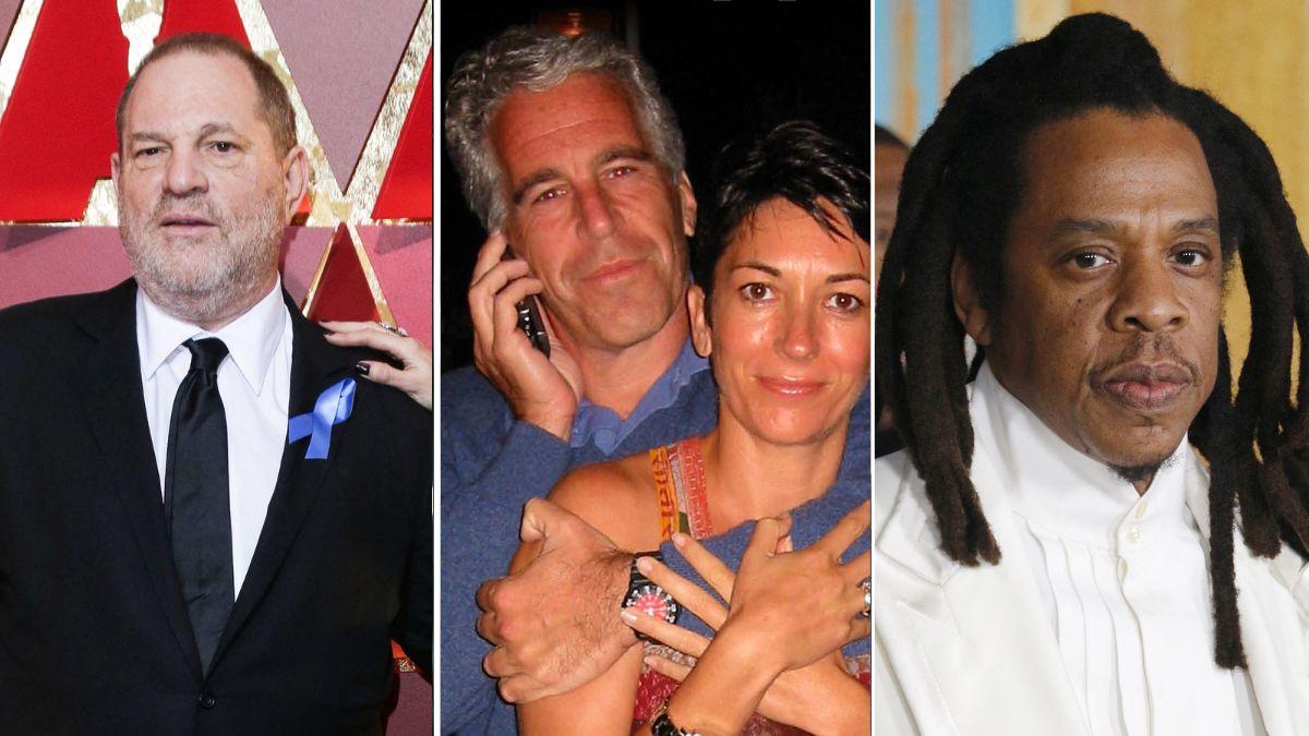 Composite photo of Hervey Weinstein, Jeffrey Epstein and Jay Z