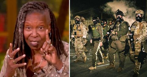 Photo of Whoopi Goldberg, ICE Agents