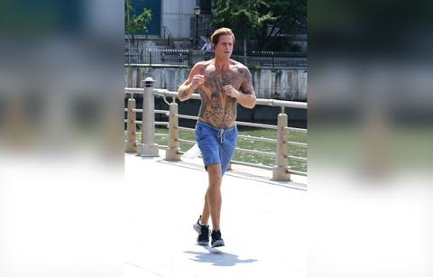 Cameron Douglas Shows Off Tattoos During Shirtless Run In NYC