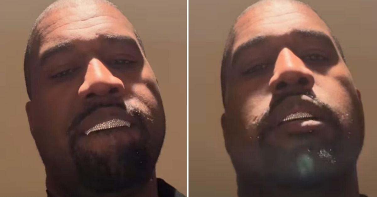 Split photos of Kanye West.