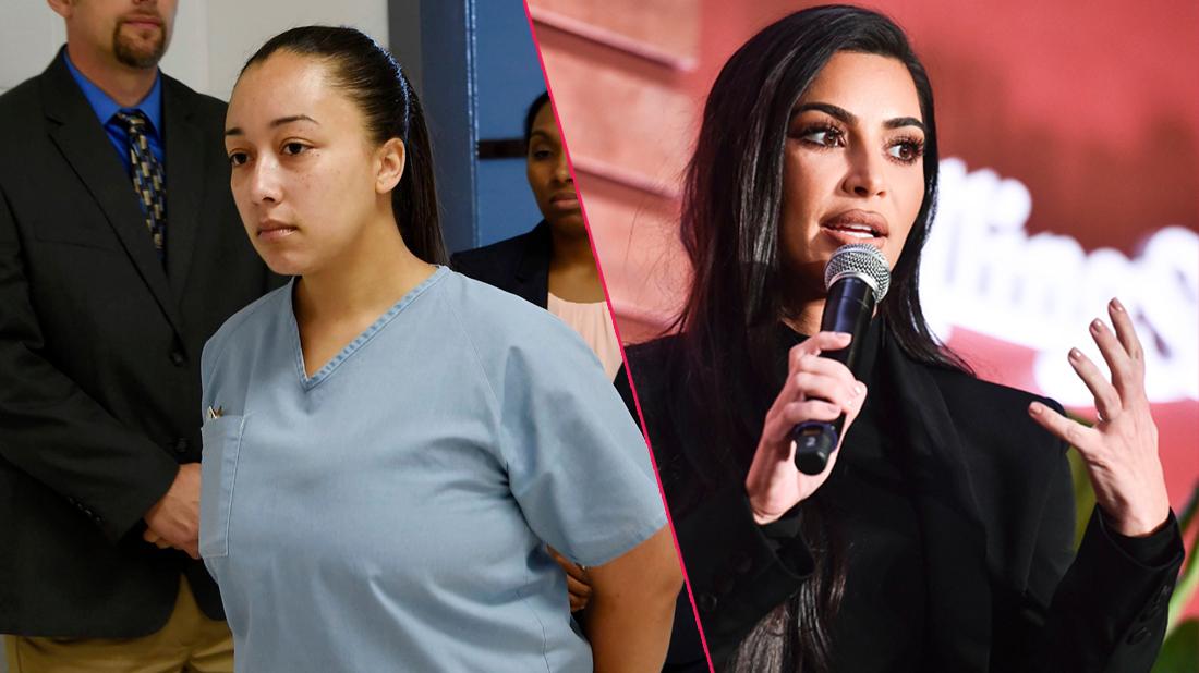 Left, Cyntoia Brown appears in court during her clemency hearing at the Tennessee Prison for Women in Nashville, Tenn., Wednesday, May 23, 2018. Right, Kim Kardashian at Variety and Rolling Stone's Criminal Justice Summit at the Jeremy Hotel in West Hollywood on November 14, 2018.