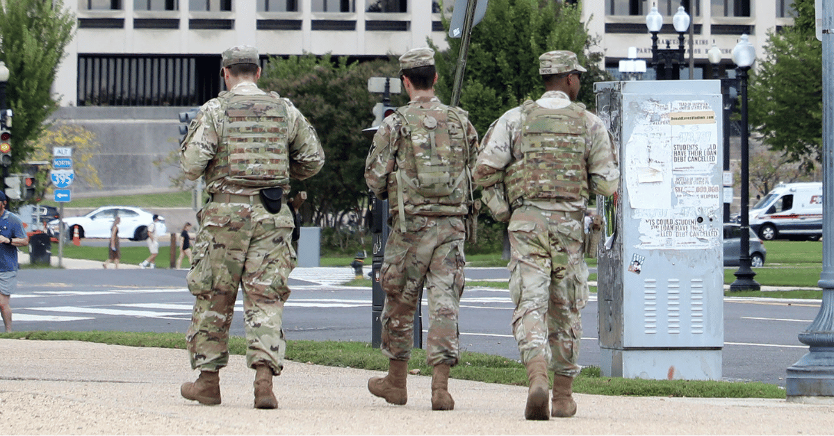 Photo of National Guard members in Washington D.C.