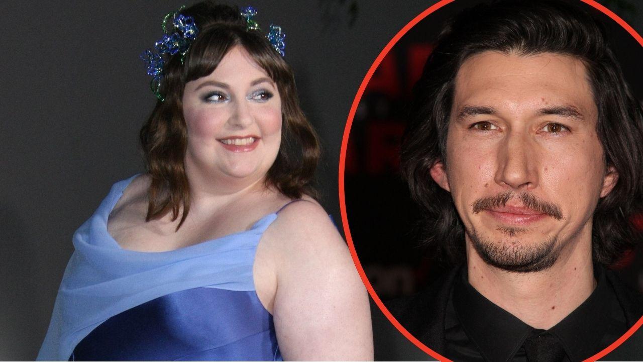Split photos of Lena Dunham and Adam Driver