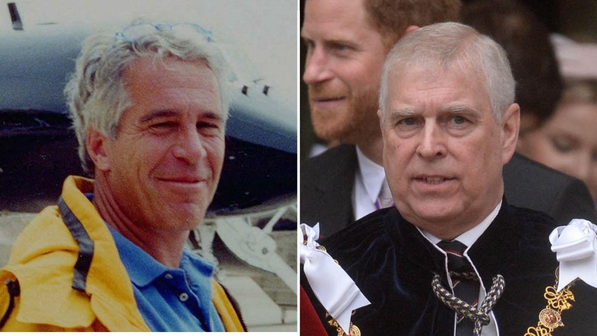 split image of Jeffrey Epstein and Andrew Windsor