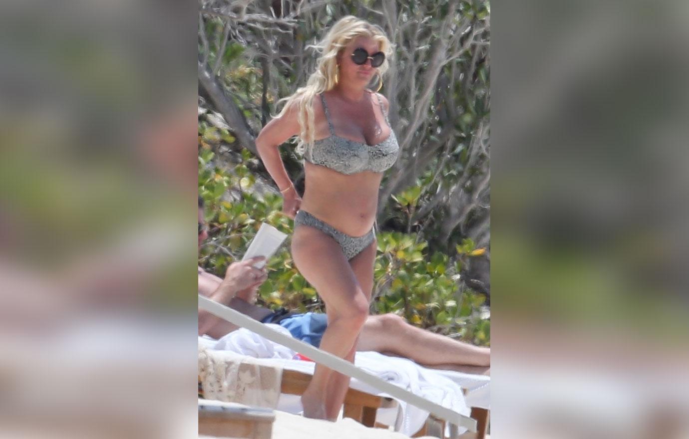 Pregnant Belly? Jessica Simpson Shows Off Bikini Body With Husband