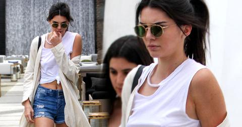 //kendall jenner nipple piercing braless shirt pp