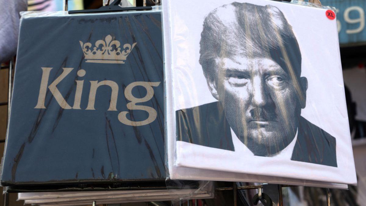 Photo of Donald Trump depicted as Hitler on a T Shirt