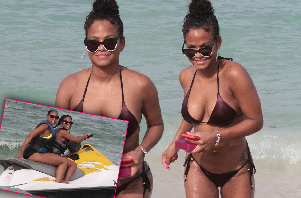 Christina Milian slips into teeny tiny bikini as she continues to show off  her curves on Miami Beach - Mirror Online