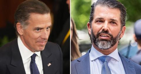 A photo of Hunter Biden alongside a photo of Donald Trump Jr.
