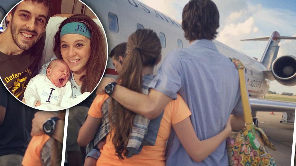 Jill Duggar Derick Dillard Baby Israel Mission Trip Airplane