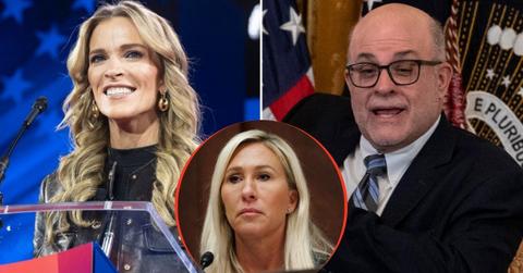 split image of Megyn Kelly / Marjorie Taylor Green / Mark Levin