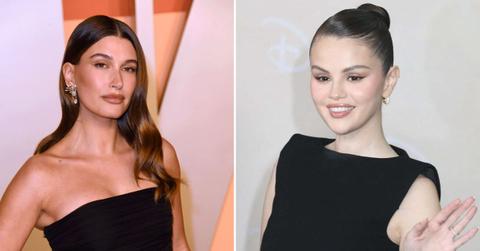 Composite photo of Hailey Bieber and Selena Gomez