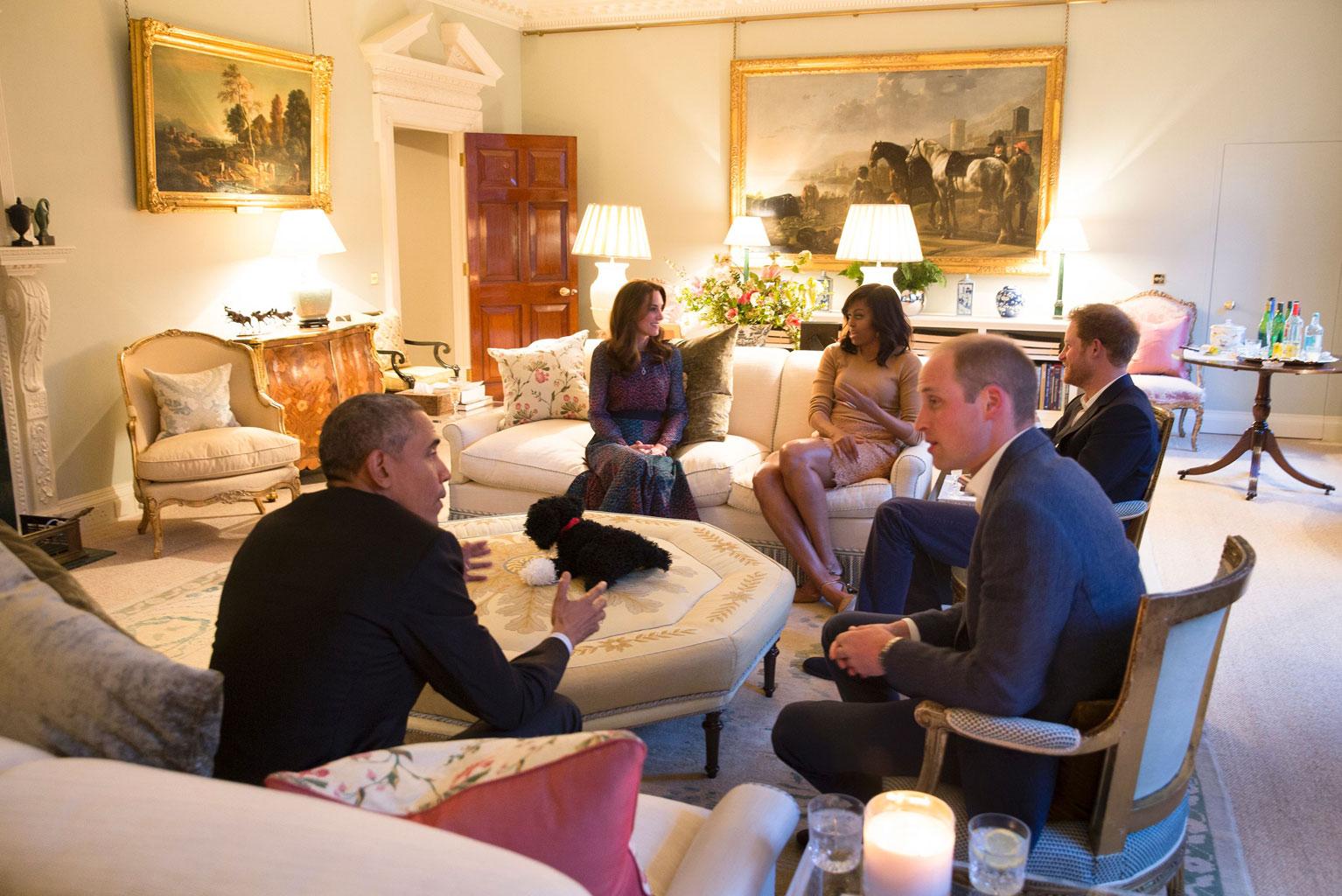 //kate middleton prince william hid painting negro obama visit