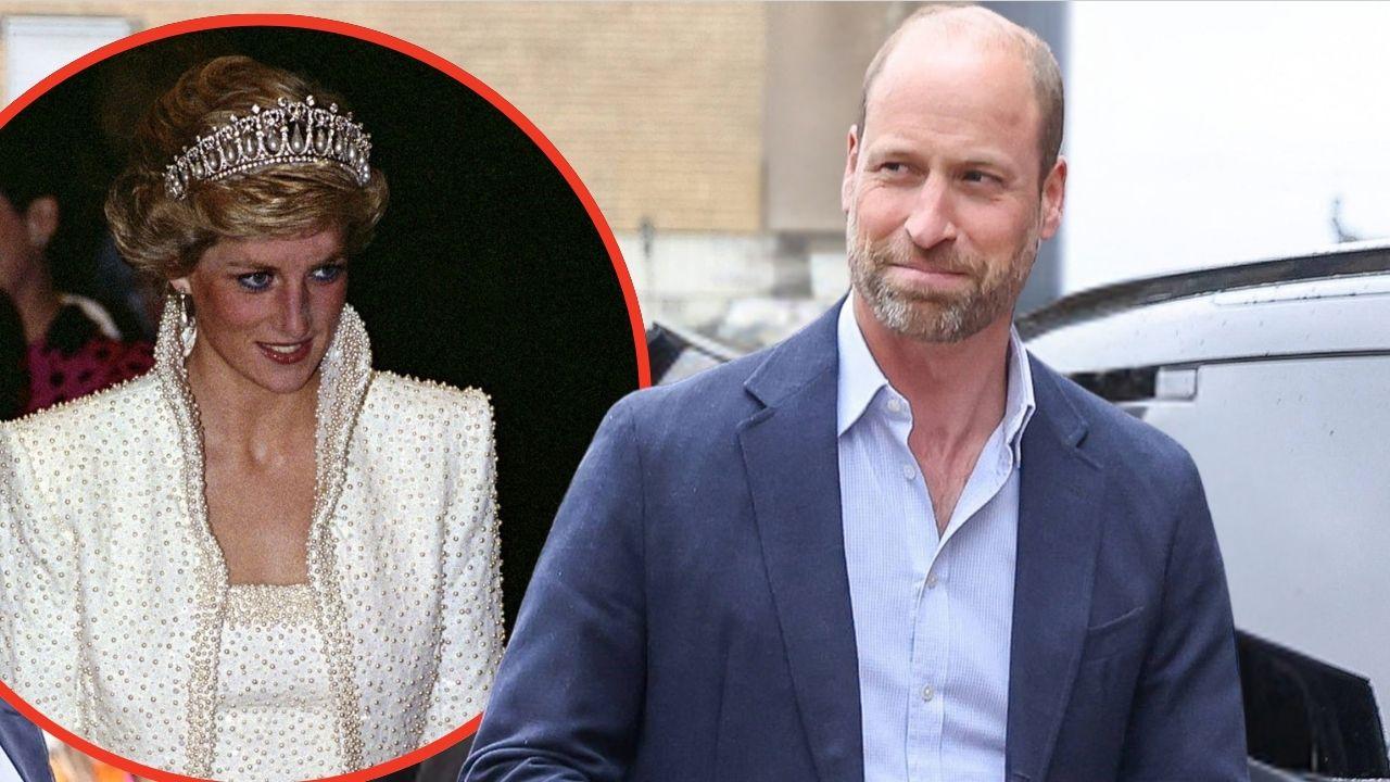 Split photos of Princess Diana and Prince William