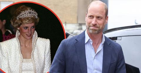 Split photos of Princess Diana and Prince William