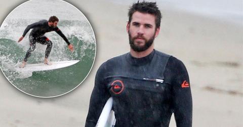 Liam Hemsworth Abs Beach Surf