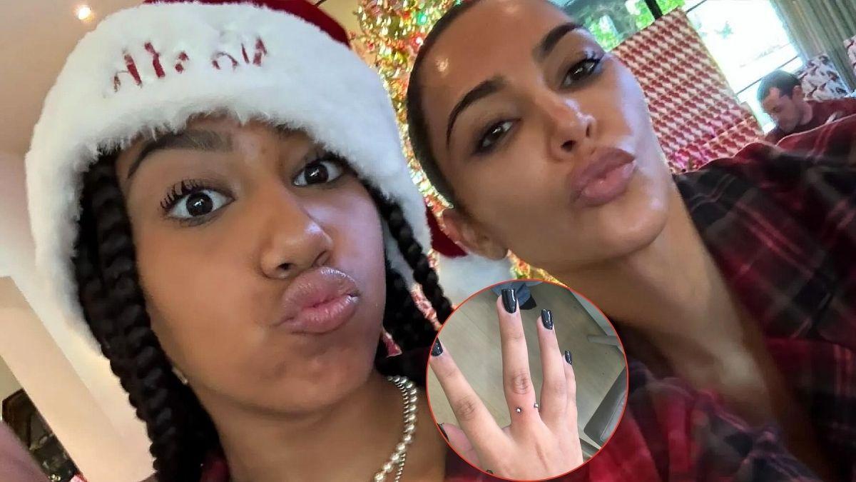 Photo of North West and Kim Kardashian.