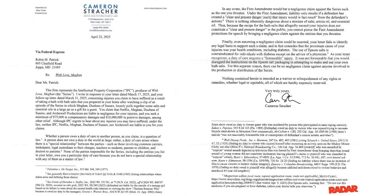 meghan markle cameron stracher lawyer response