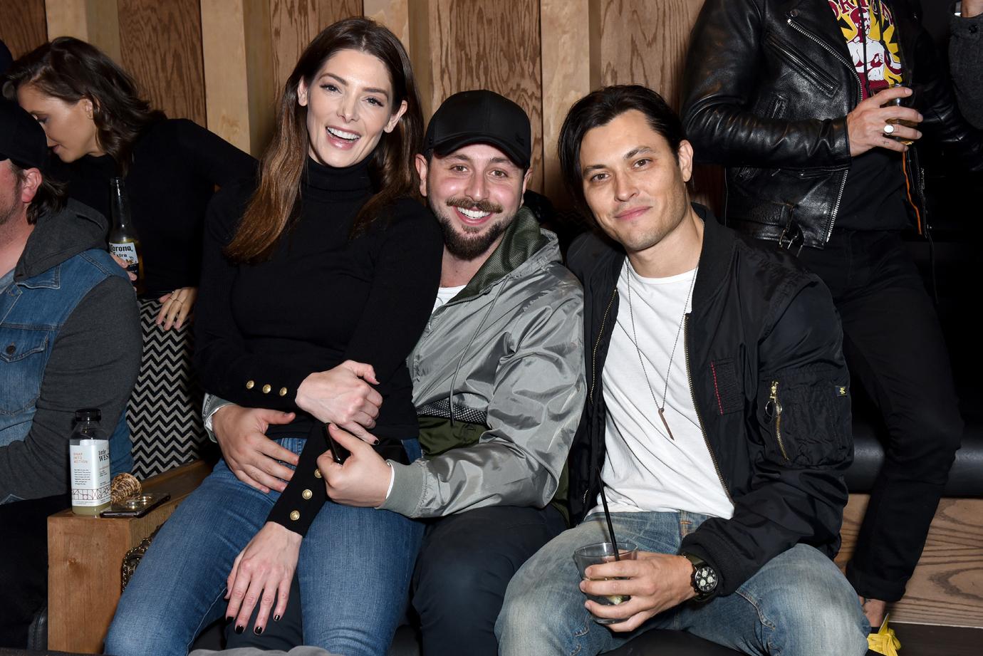 Ashley Greene, Paul Khoury, and Blair Redford attend Upscale Sports Lounge