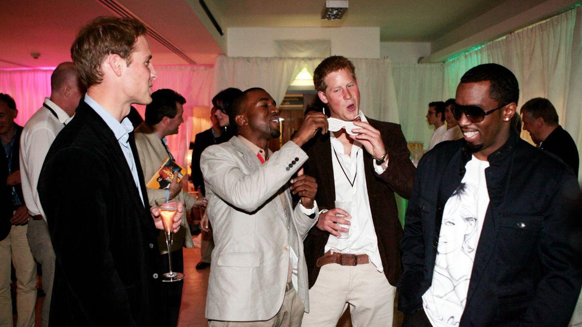 Photo of Princes William and Harry's with Kanye West and Sean 'Diddy' Combs