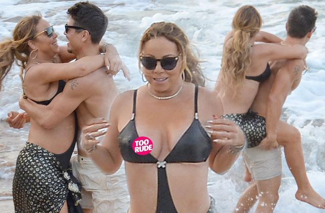 //mariah carey nip slip boobs bikini boyfriend bryan tanaka beach pp