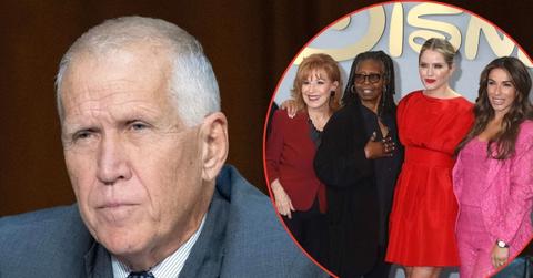 Split image of Thom Tillis and 'The View' co-hosts