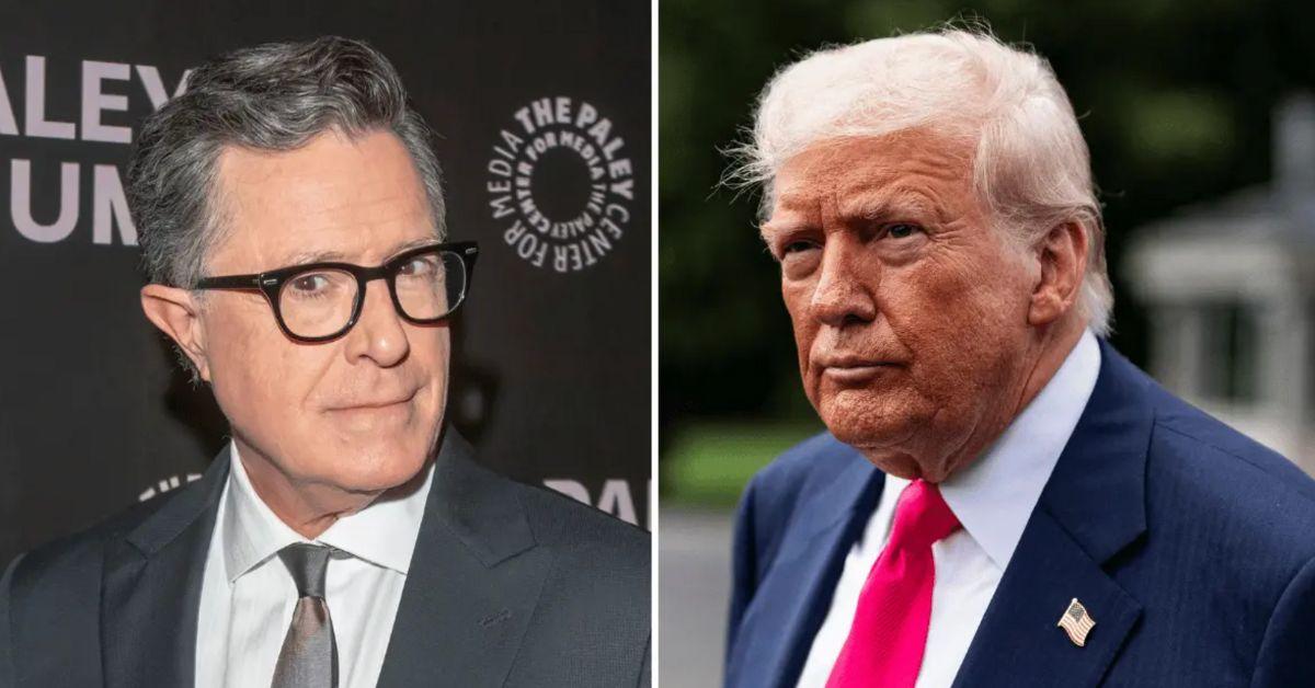 Photo of Stephen Colbert and Donald Triump