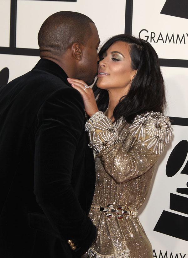 Kim Kardashian Kanye West Grammy Awards Photos