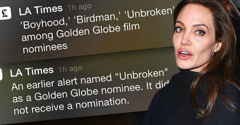 Angelina Jolie Golden Globe Snub