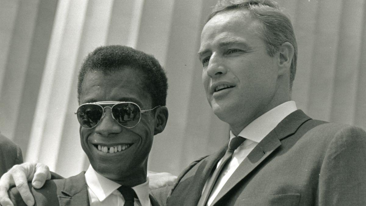 Photo of James Baldwin and Marlon Brando